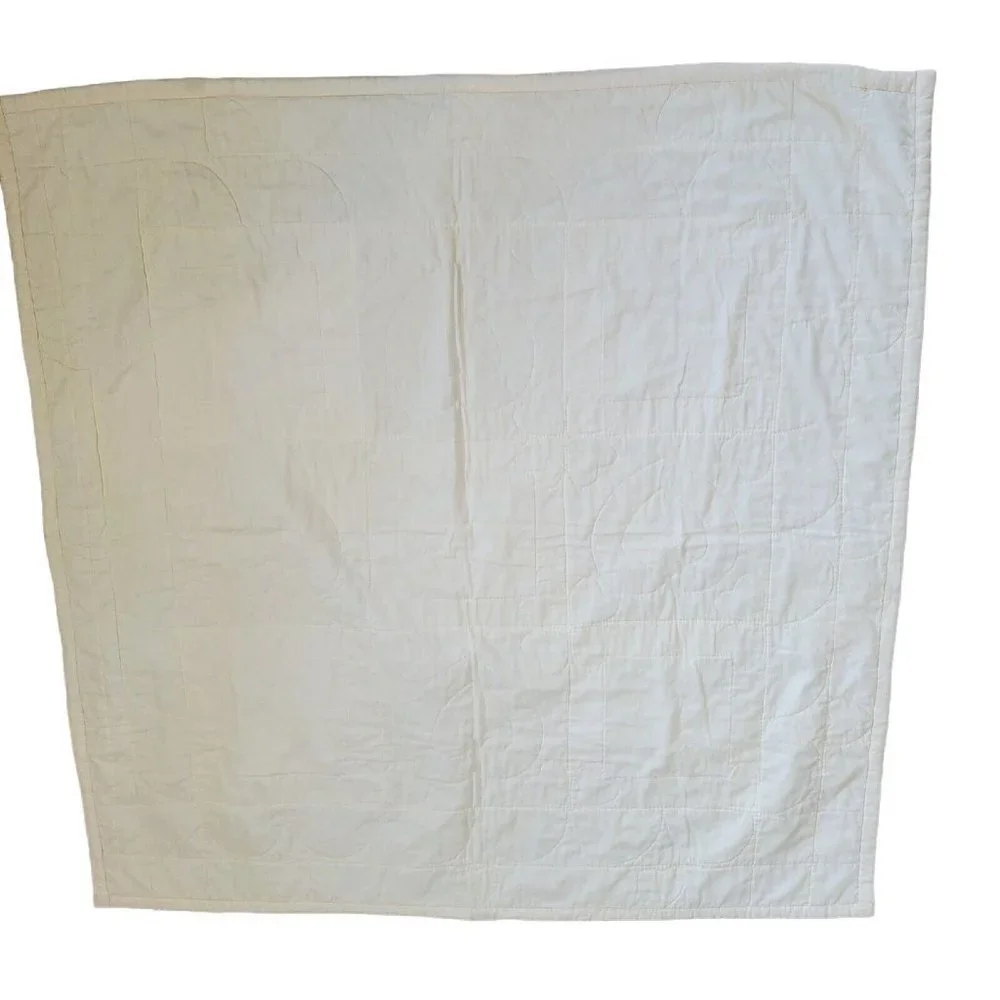 VTG‎ Raggedy Ann Yellow Floral Quilt Coverlet Baby Blanket Girl W Pillow 47 X 47